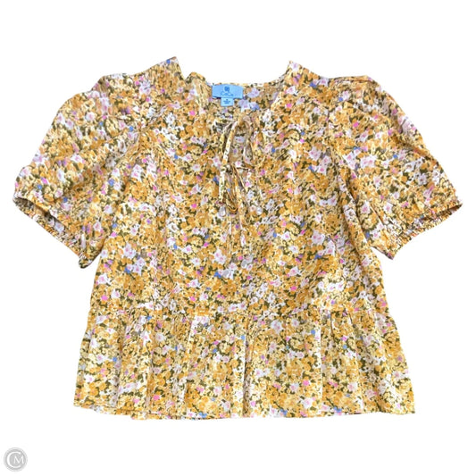 Blouse Short Sleeve By Cece In Yellow, Size: M