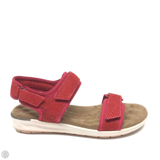 Sandals Flats By Clothes Mentor In Red, Size: 10