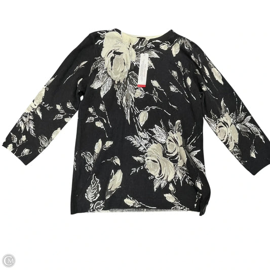 Sweater Cashmere By Talbots In Black & Cream, Size: L