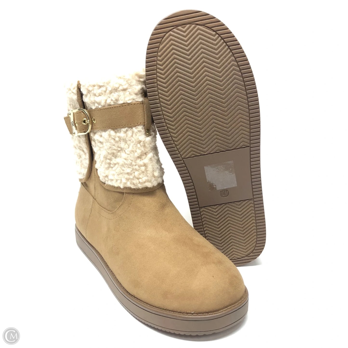 Boots Ankle Flats By Guess In Tan, Size: 10