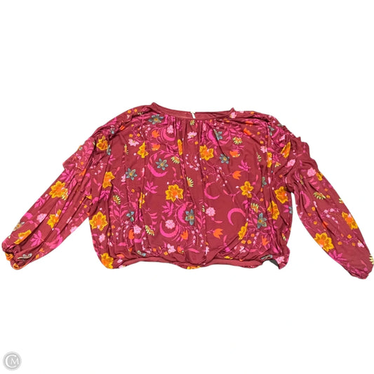 Blouse Long Sleeve By Free People In Red, Size: L