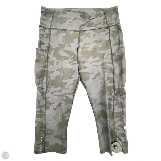 Athletic Capris By Lululemon In Camouflage Print, Size: 12