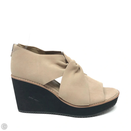 Sandals Heels Wedge By Eileen Fisher In Beige, Size: 10