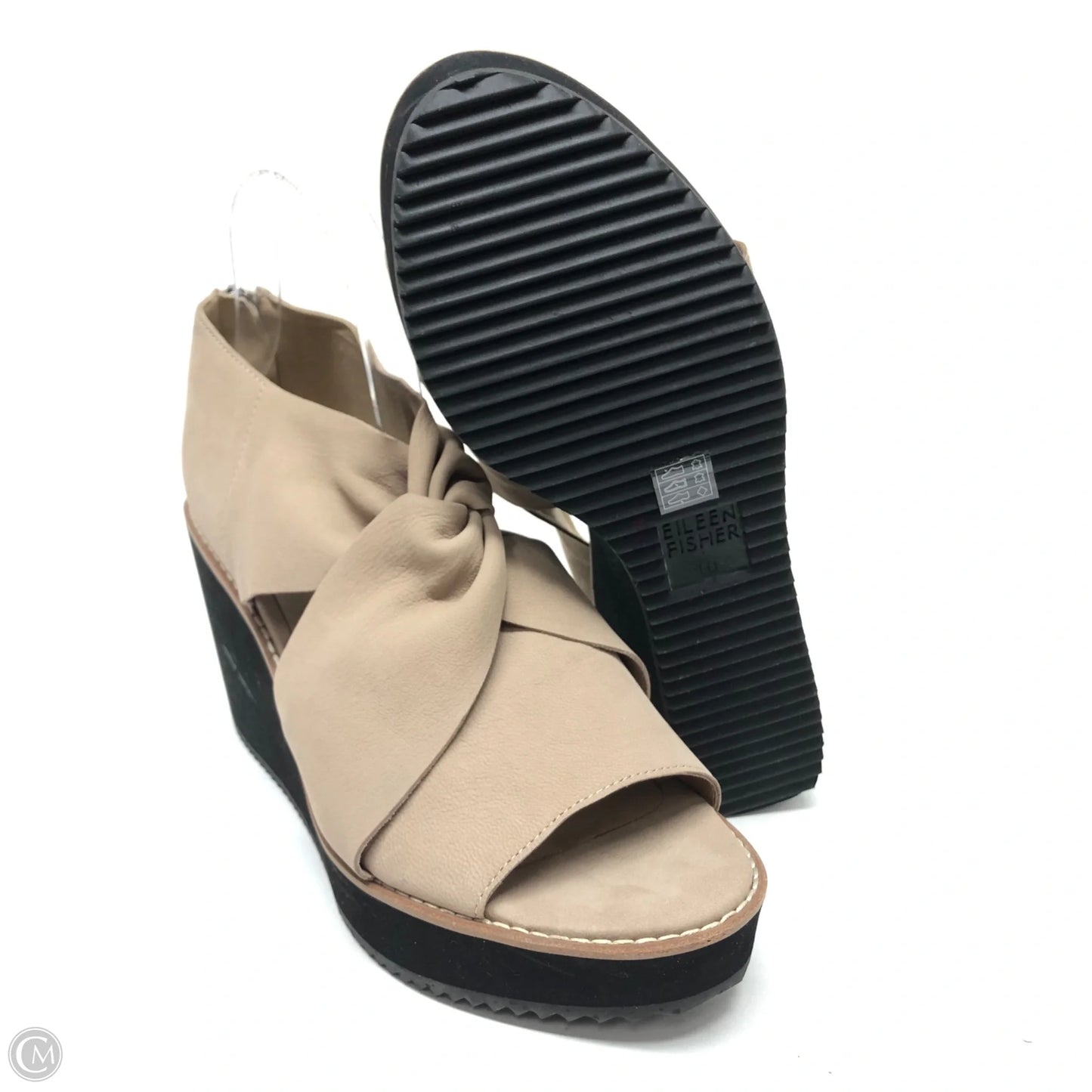 Sandals Heels Wedge By Eileen Fisher In Beige, Size: 10