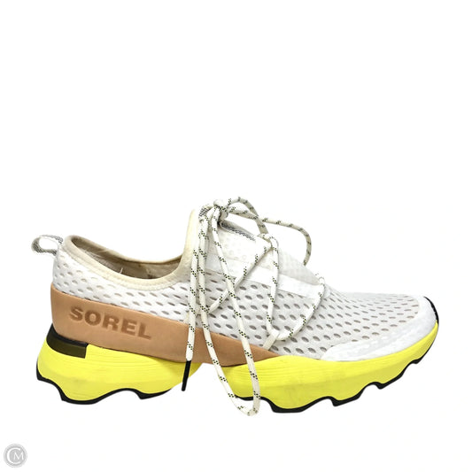 Shoes Athletic By Sorel In White & Yellow, Size: 9