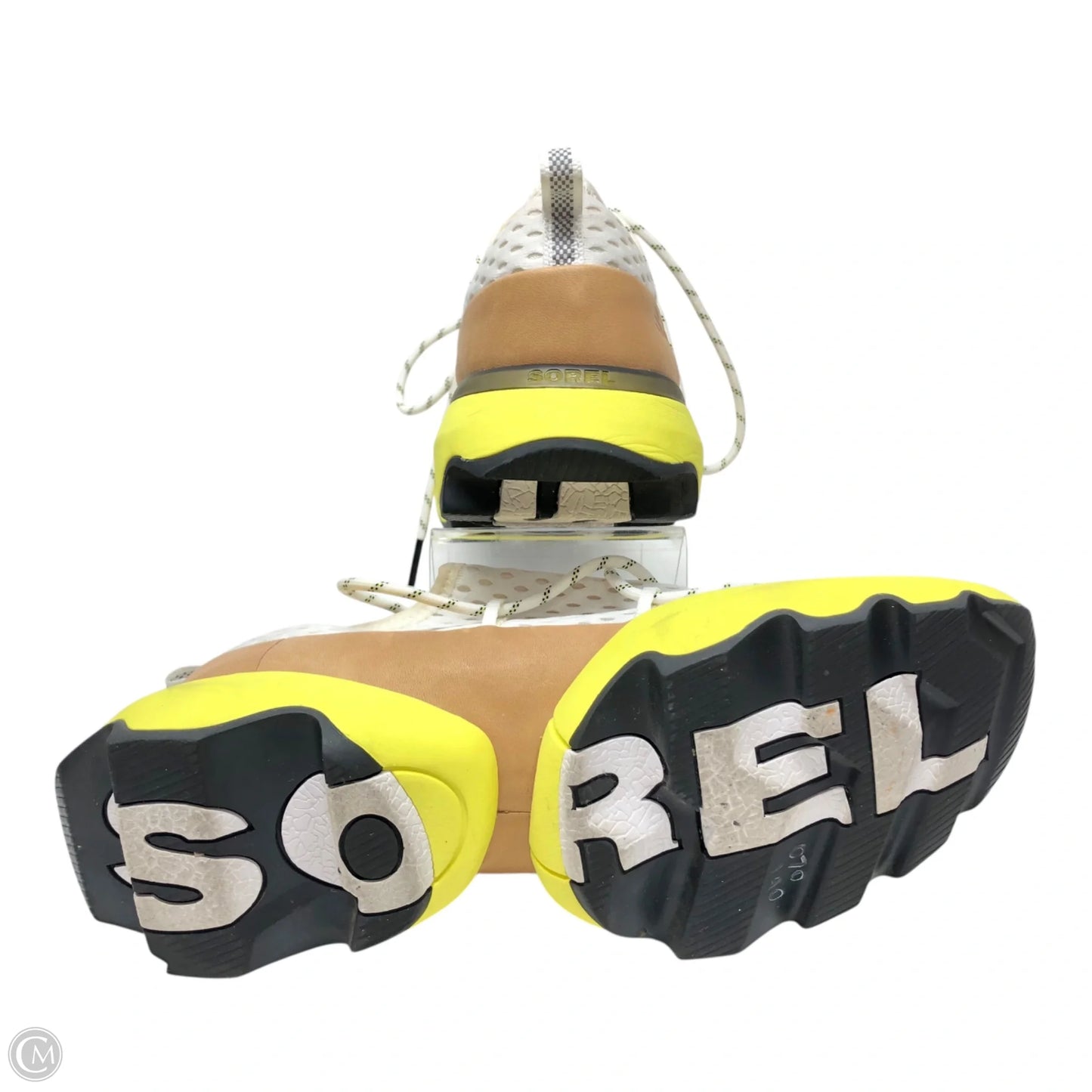 Shoes Athletic By Sorel In White & Yellow, Size: 9