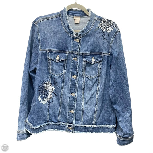 Jacket Denim By Chicos In Blue Denim, Size: 18