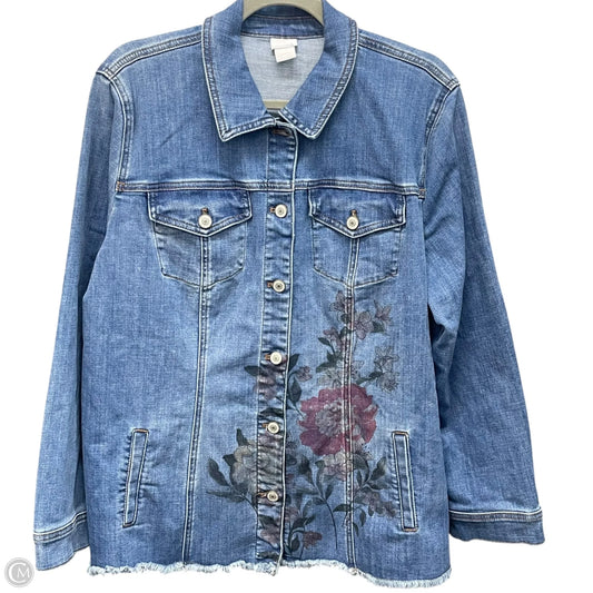 Jacket Denim By Chicos In Blue Denim, Size: 18