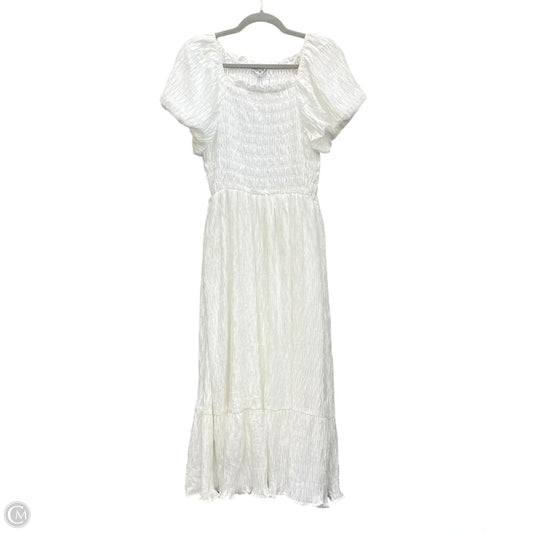 Dress Casual Midi By Polygram In Ivory, Size: M
