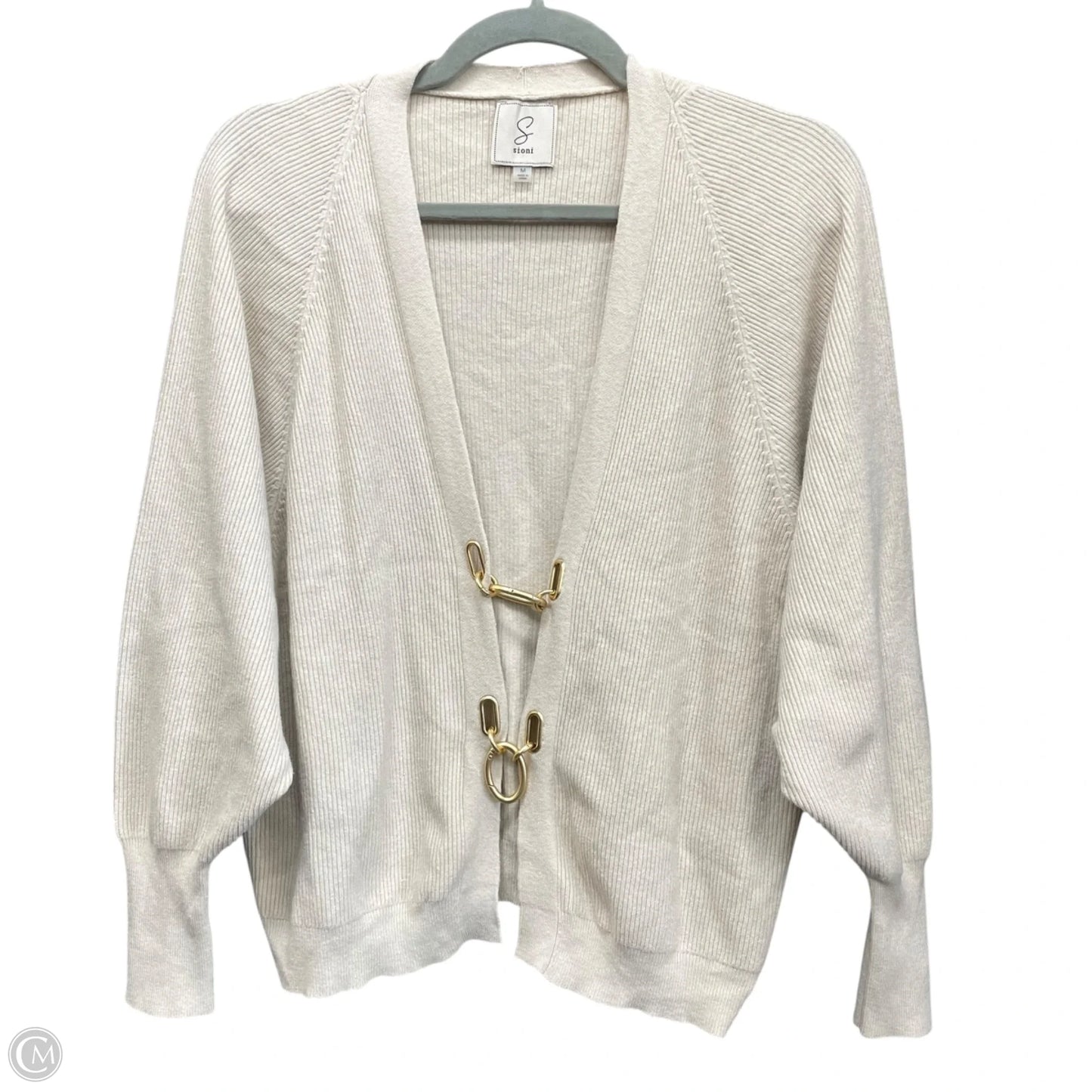 Sweater Cardigan By Sioni In Beige, Size: M