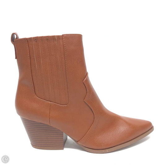Boots Ankle Heels By Qupid In Tan, Size: 10