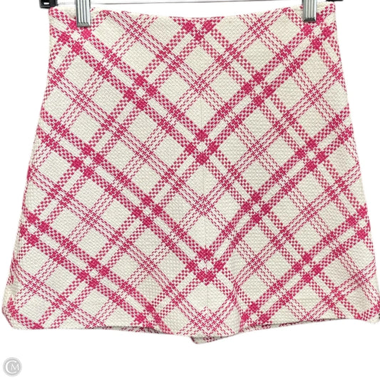 Skirt Mini & Short By Zara In Pink & White, Size: Xs