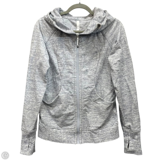 Athletic Sweatshirt Hoodie By Lululemon In Grey, Size: 6