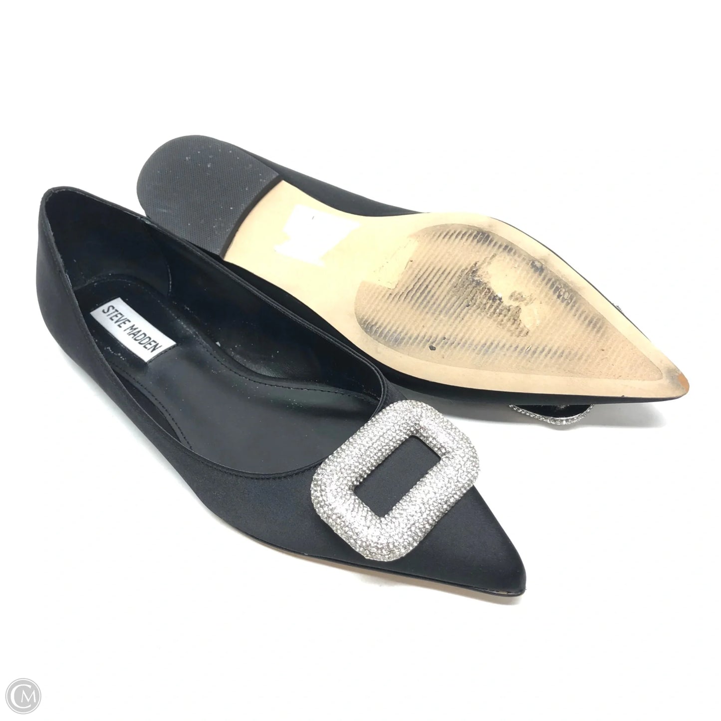 Shoes Flats By Steve Madden In Black & Silver, Size: 7