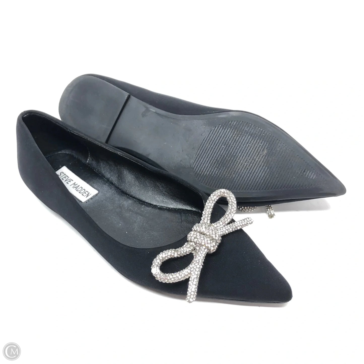 Shoes Flats By Steve Madden In Black & Silver, Size: 7