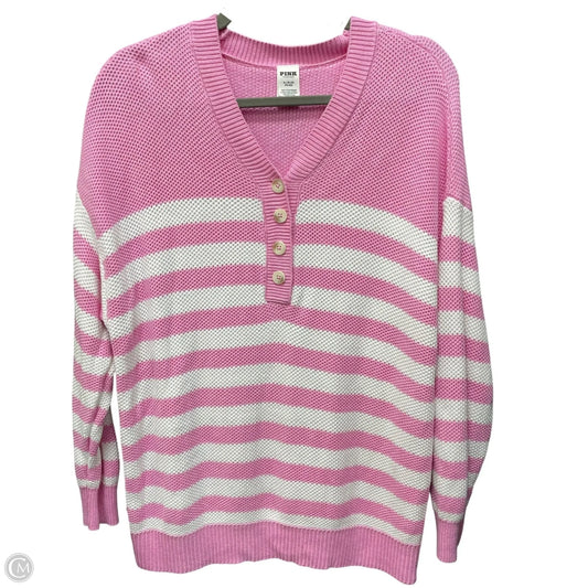 Sweater By Pink In Pink & White, Size: Xl