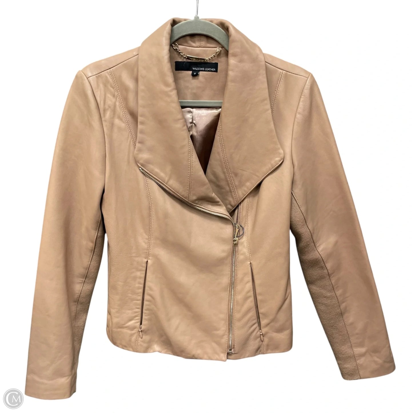 Jacket Leather By Wilsons Leather In Tan, Size: S