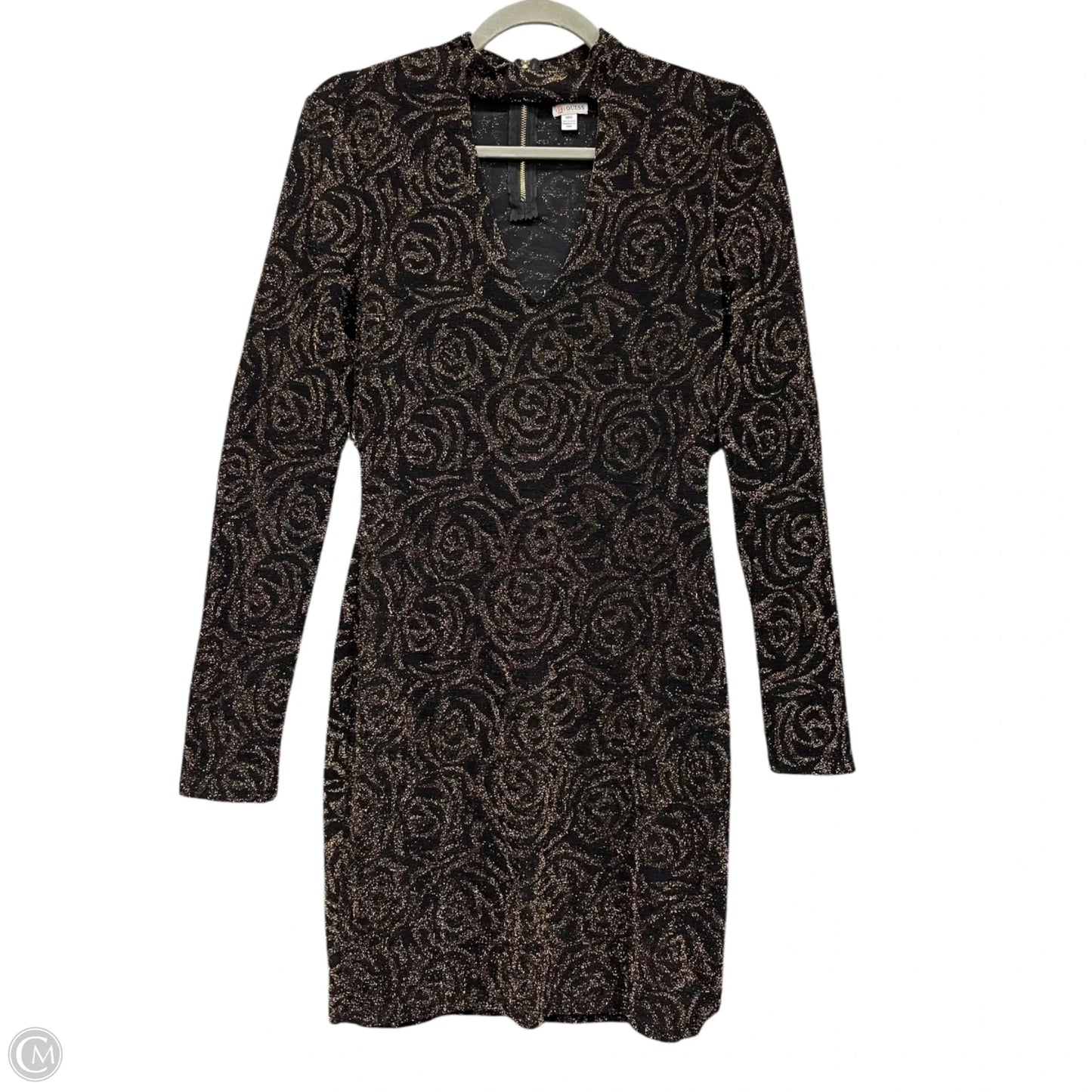Dress Party Short By Guess In Black & Gold, Size: M