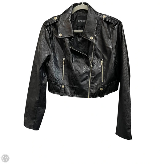 Jacket Moto By Clothes Mentor In Black, Size: L