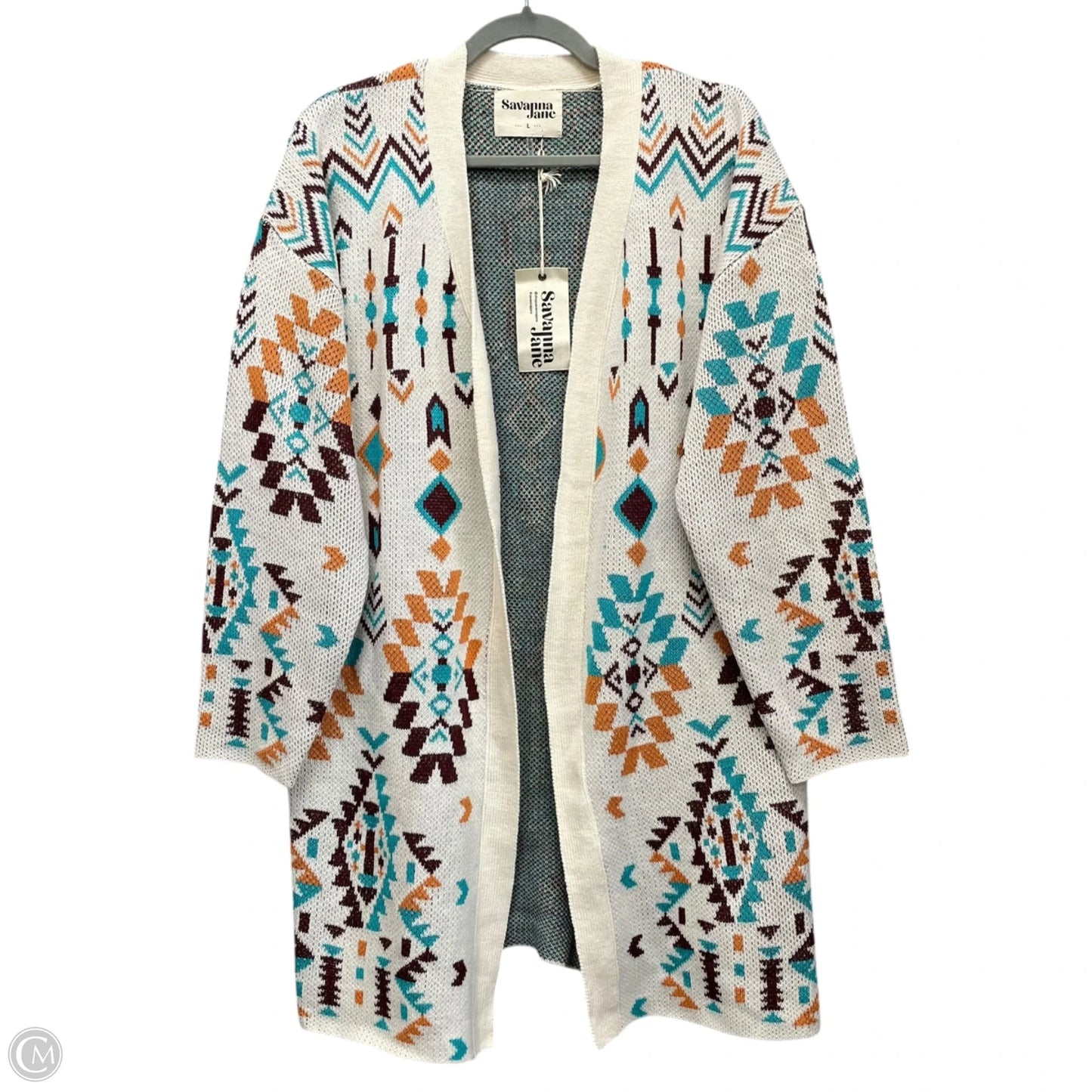 Sweater Cardigan By Savanna Jane In Multi-colored, Size: L