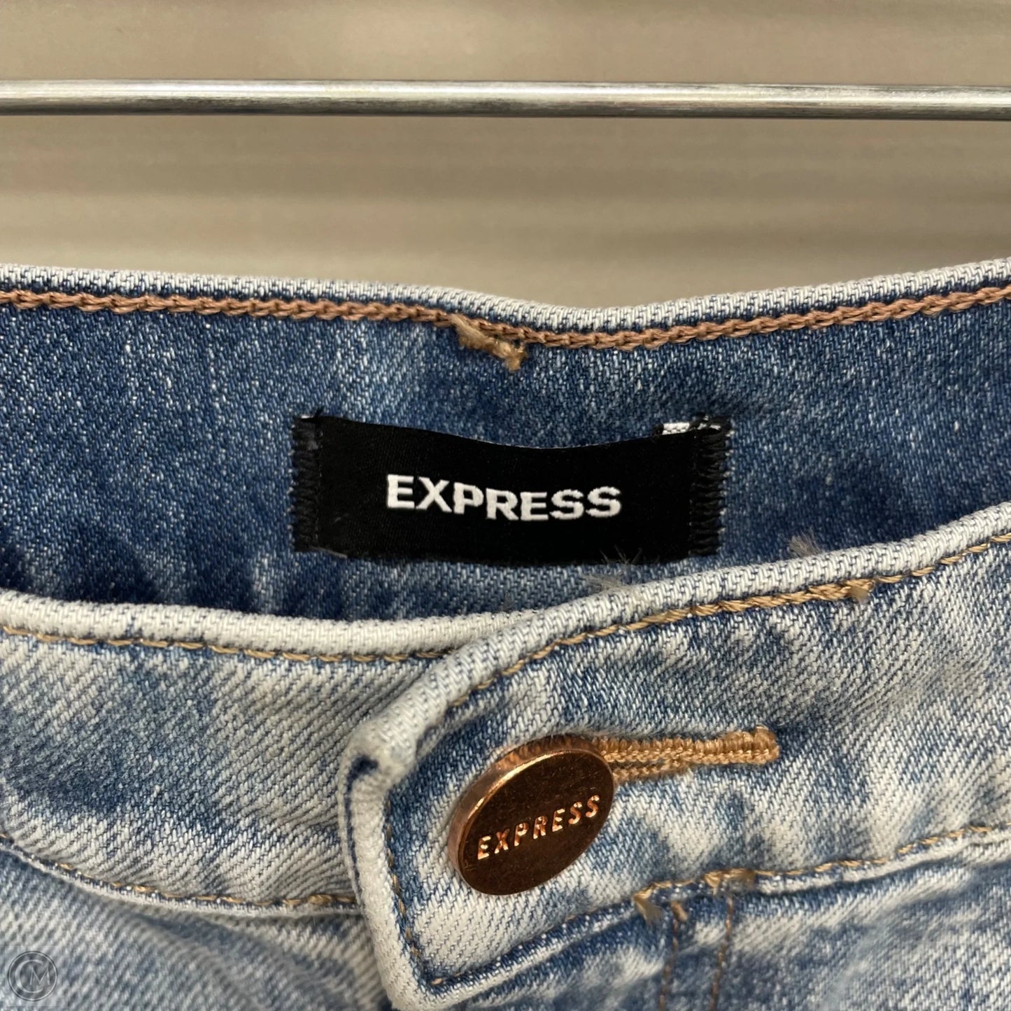 Jeans Straight By Express In Blue Denim, Size: 8