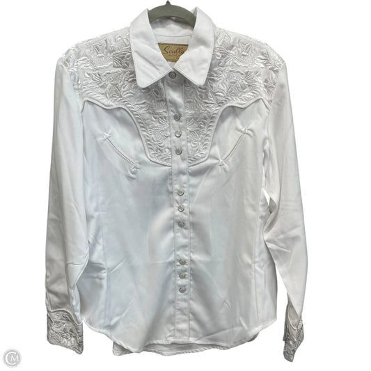 Blouse Long Sleeve By Clothes Mentor In White, Size: L
