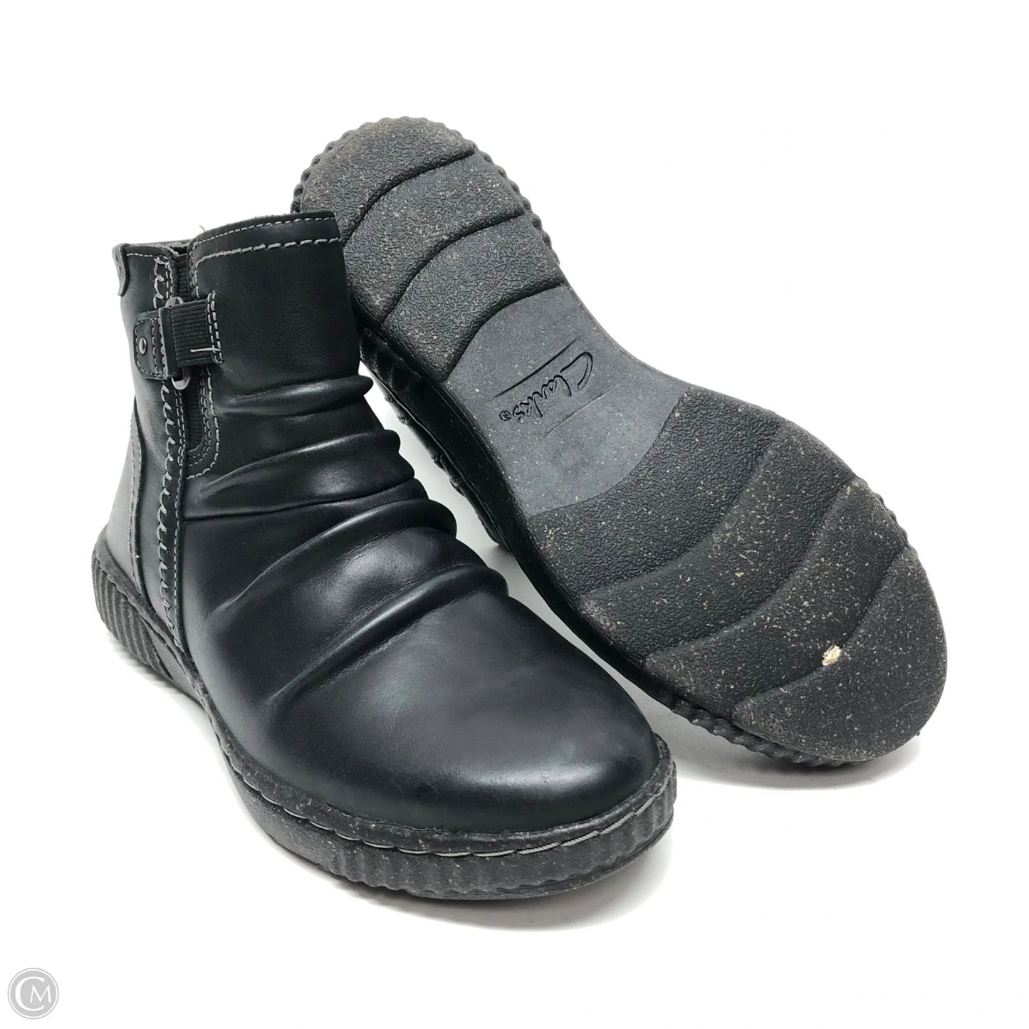 Boots Ankle Flats By Clarks In Black, Size: 6