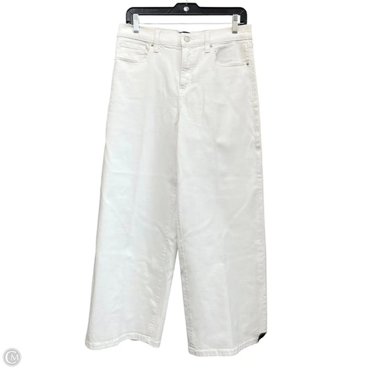 Jeans Wide Leg By Banana Republic In White Denim, Size: 8