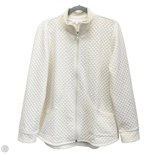 Sweater Cardigan By Talbots In Cream, Size: M