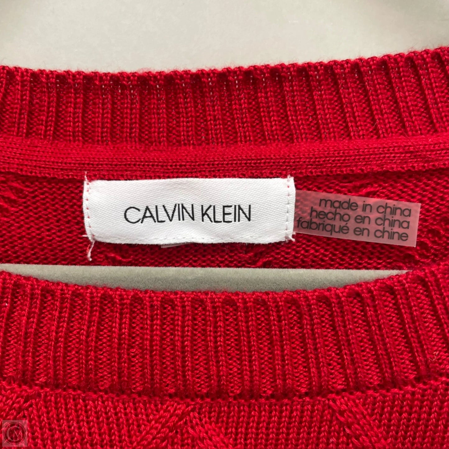 Sweater By Calvin Klein In Red, Size: 2x