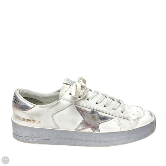 Shoes Luxury Designer By Golden Goose In Silver & White, Size: 10.5