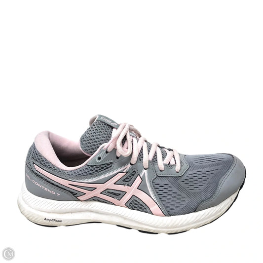Shoes Athletic By Asics In Grey & Pink, Size: 9