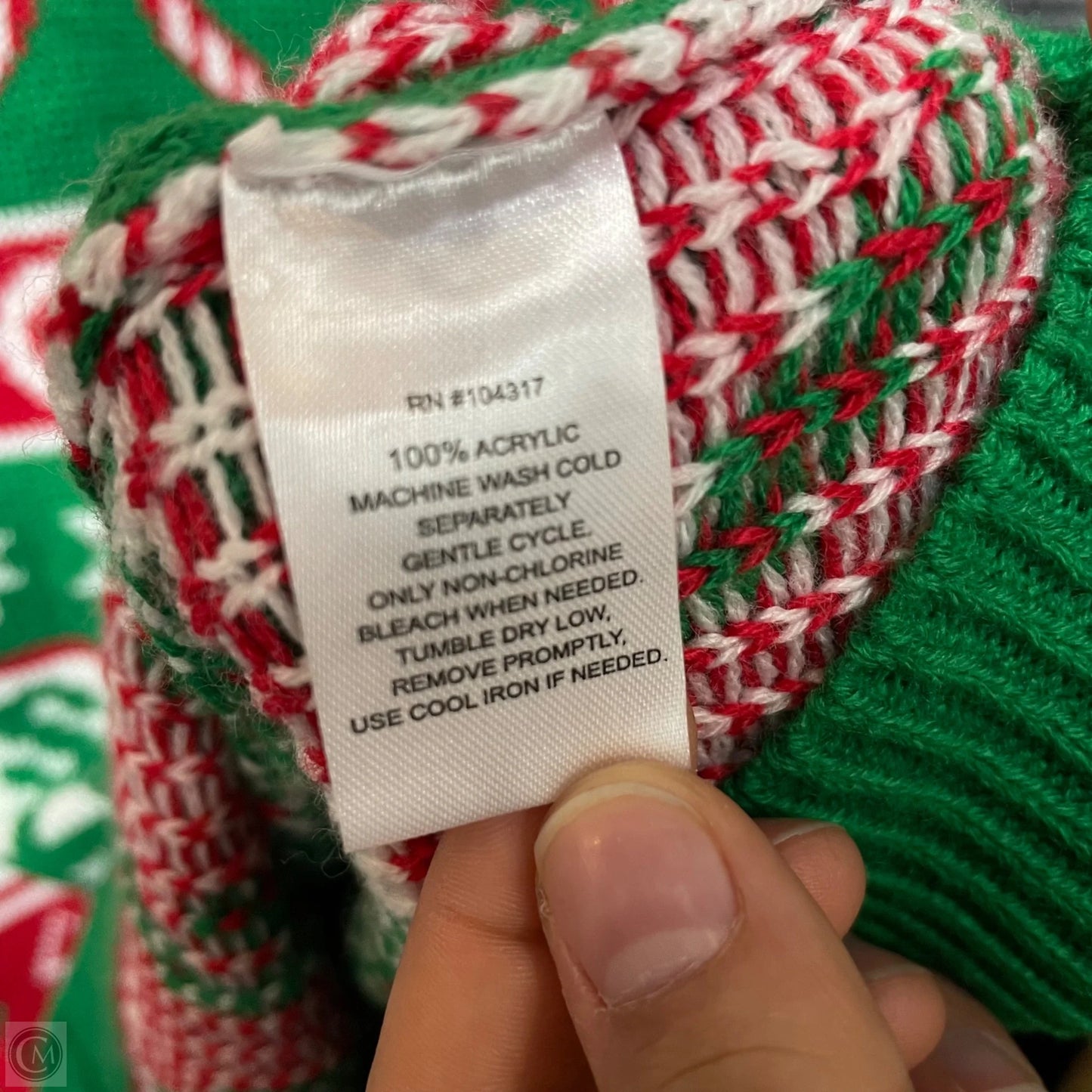 Sweater Cardigan By Allison Brittney In Green & Red, Size: L