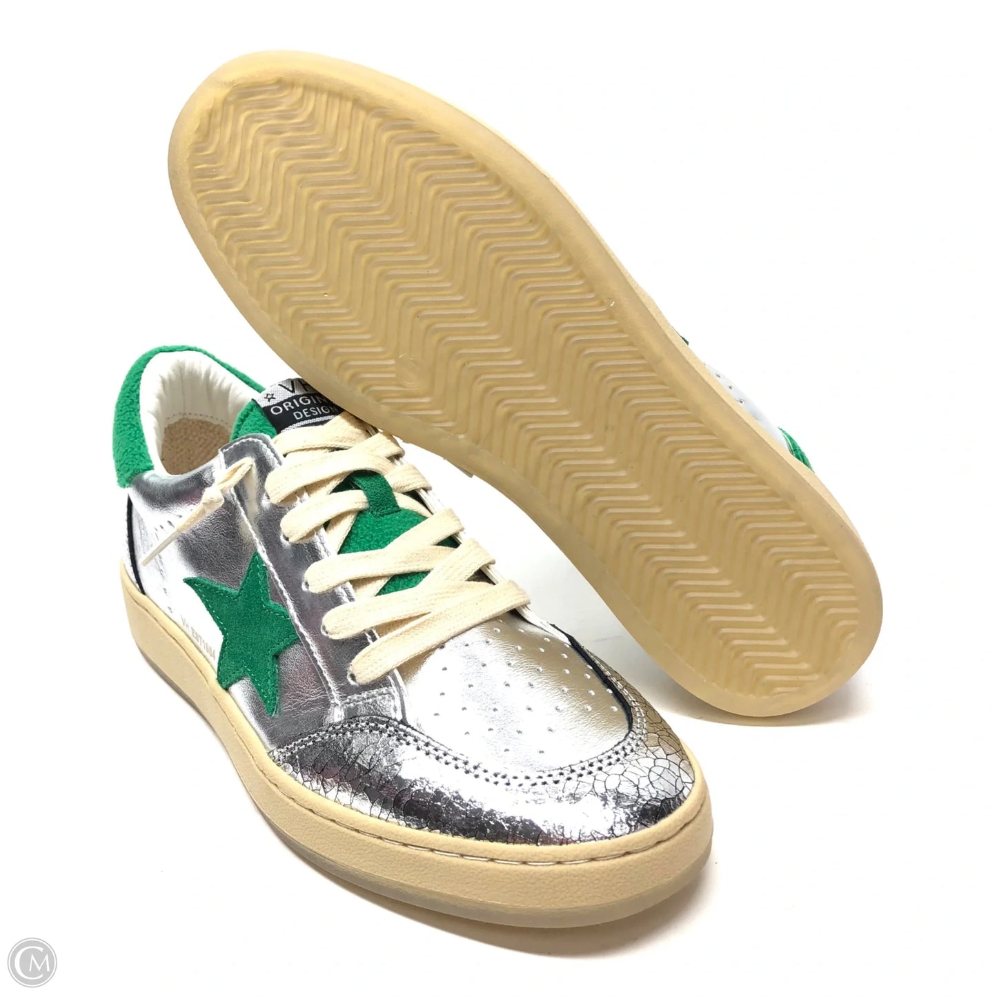 Shoes Sneakers By Vintage Havana In Green & Silver, Size: 11