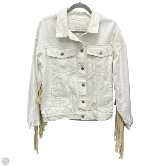 Jacket Denim By Peach Love Cream California In White, Size: S