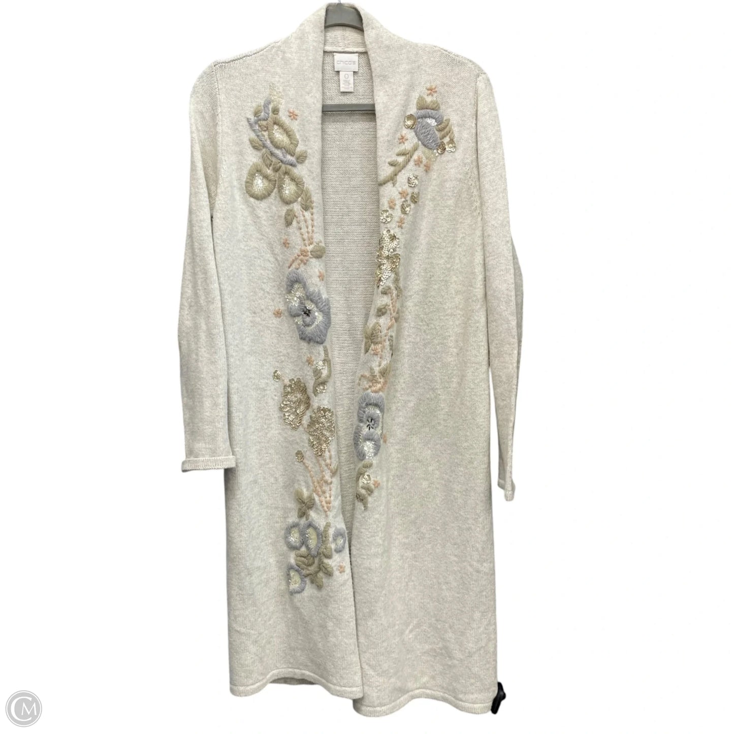 Sweater Cardigan By Chicos In Beige, Size: S