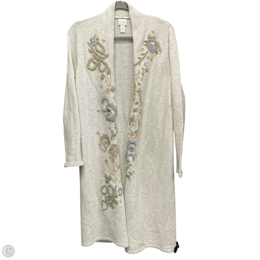 Sweater Cardigan By Chicos In Beige, Size: S