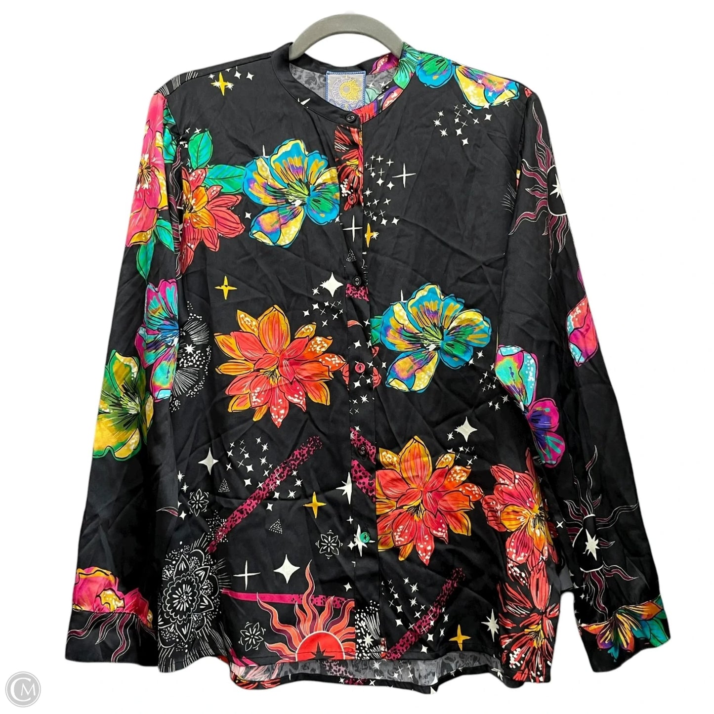 Blouse Long Sleeve By Johnny Was In Floral Print, Size: S