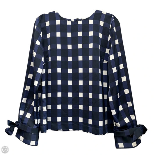 Top Long Sleeve By Banana Republic In Blue & White, Size: M