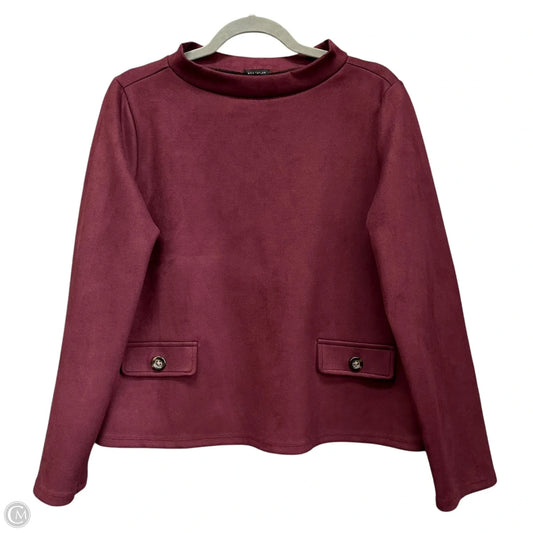 Top Long Sleeve By Ann Taylor In Maroon, Size: M
