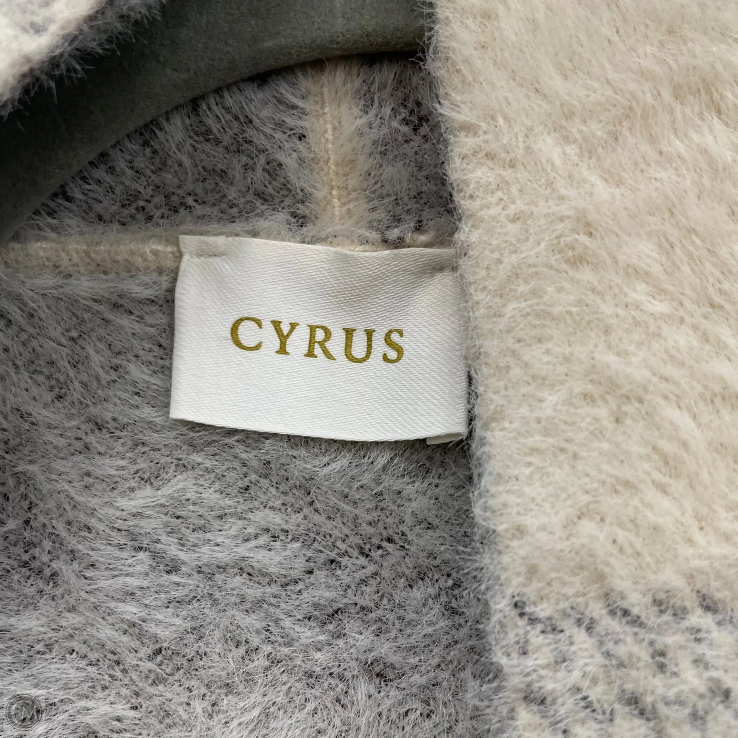Sweater Cardigan By Cyrus In Cream & Grey, Size: S