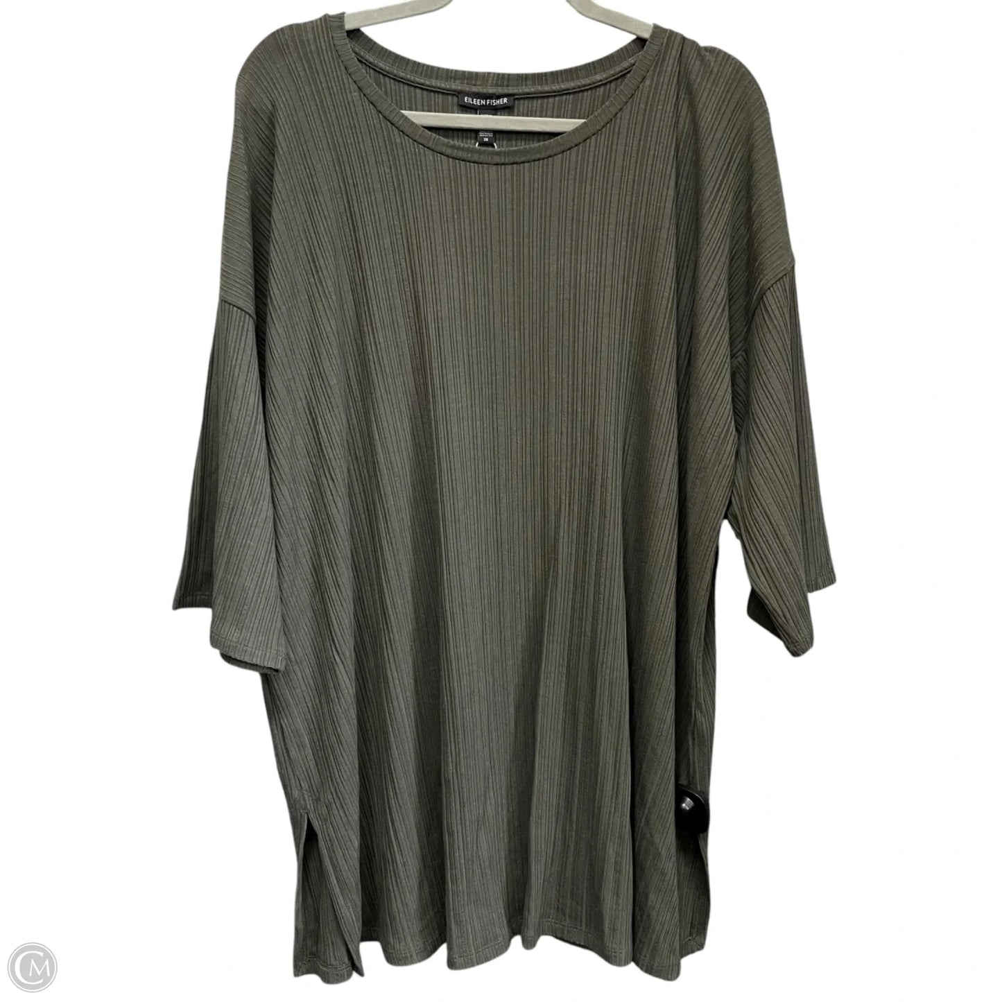 Tunic 3/4 Sleeve By Eileen Fisher In Green, Size: 2x