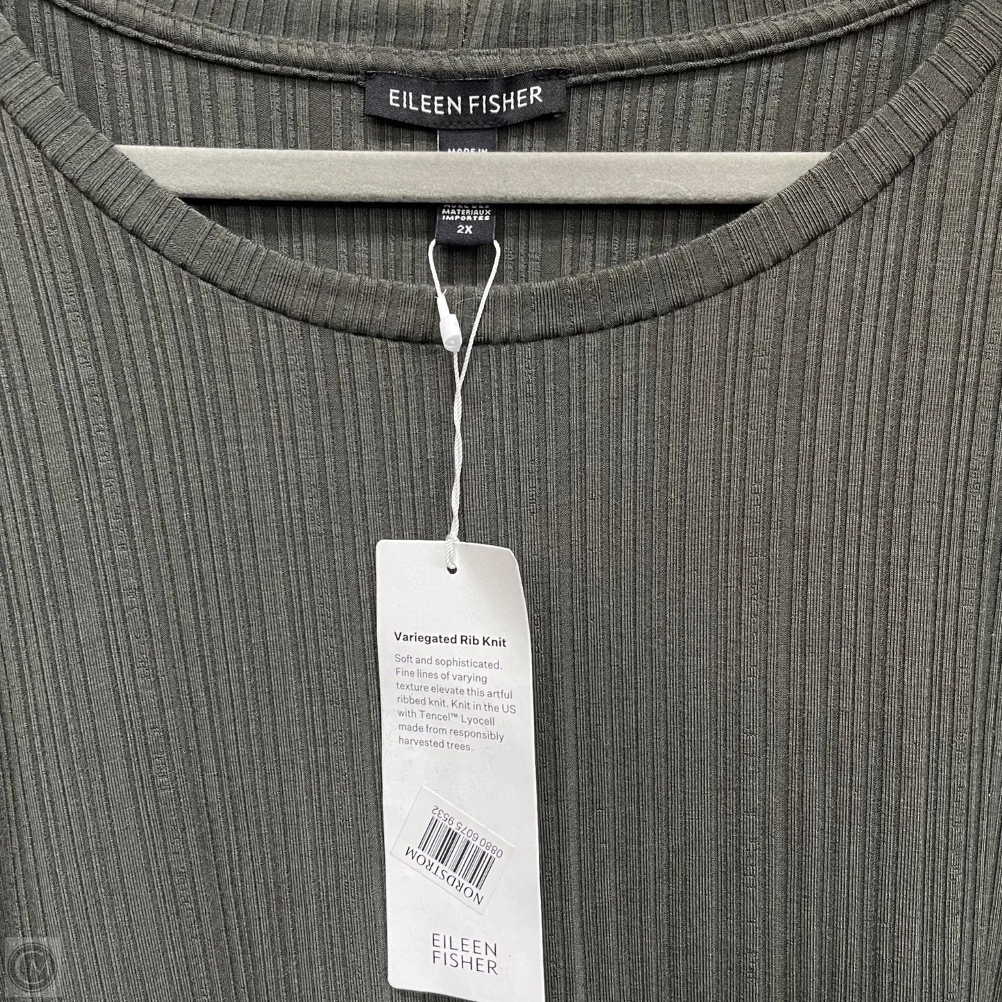 Tunic 3/4 Sleeve By Eileen Fisher In Green, Size: 2x