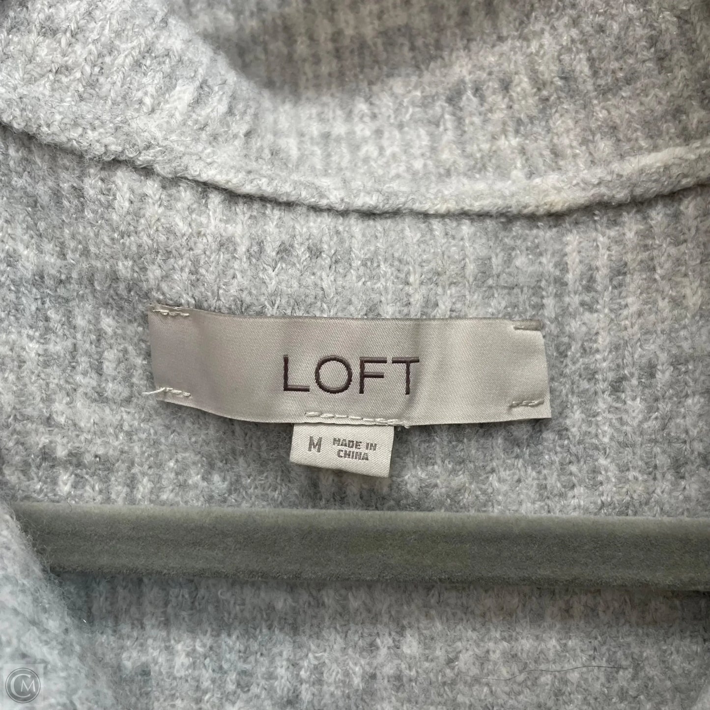 Sweater By Loft In Cream & Grey, Size: M