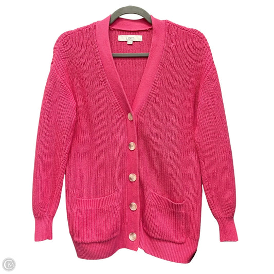 Sweater Cardigan By Loft In Pink, Size: Xs