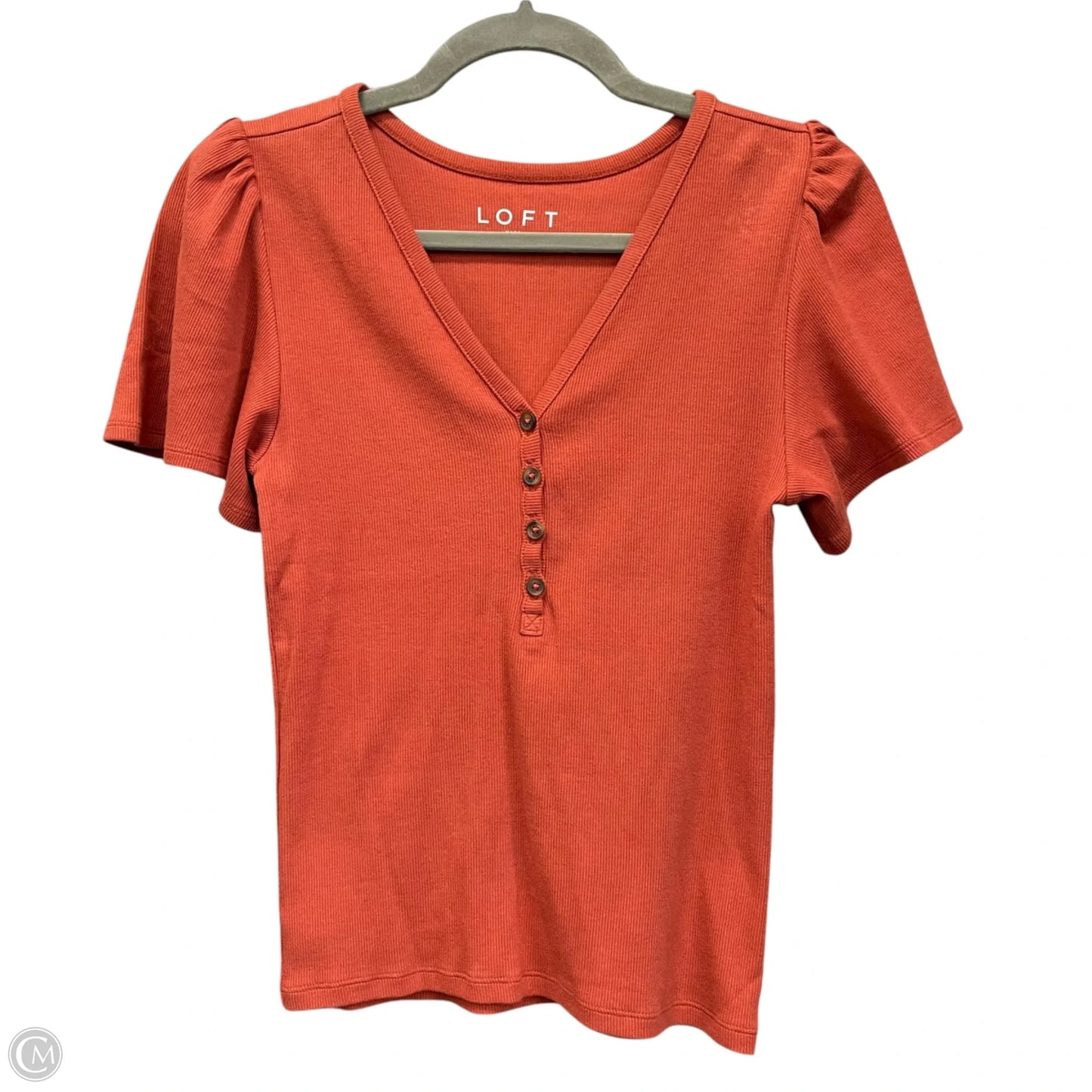Top Short Sleeve By Loft In Orange, Size: Xs