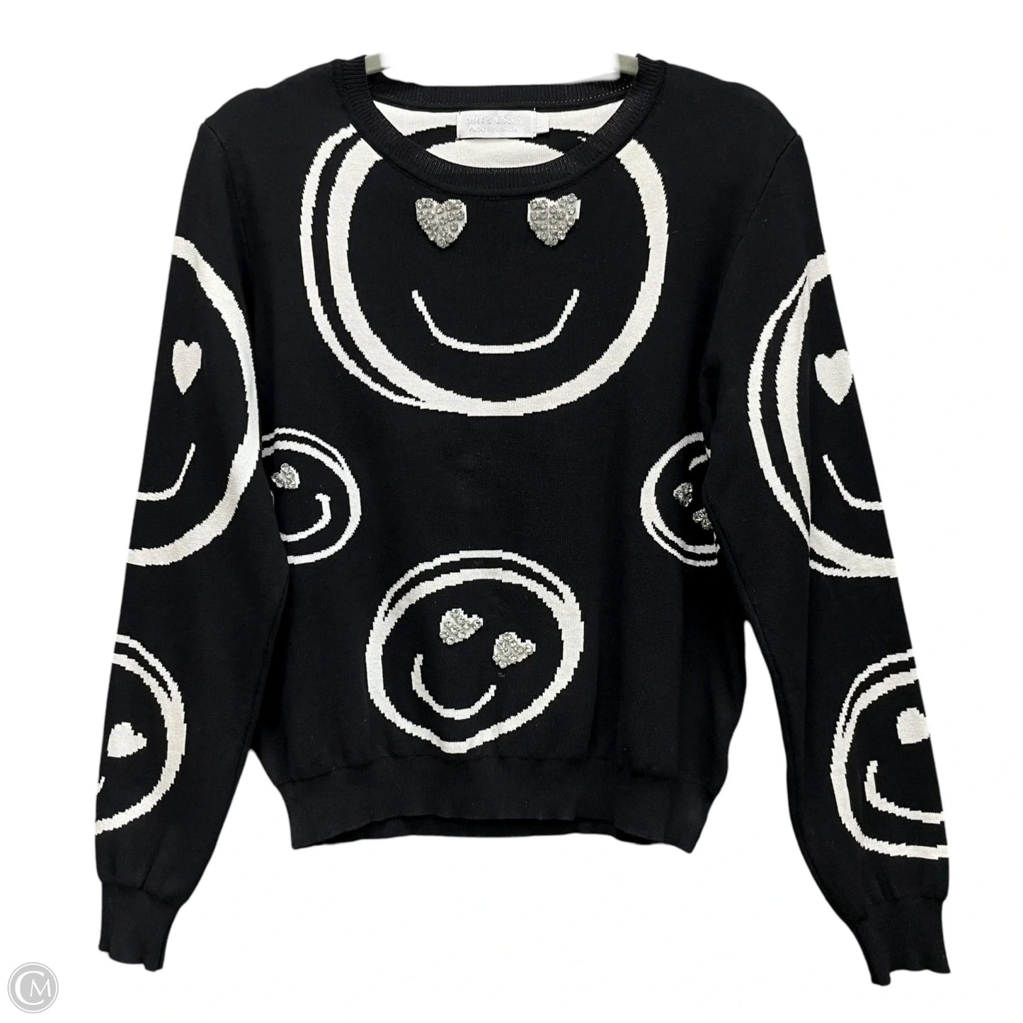 Sweater By Clothes Mentor In Black & White, Size: L