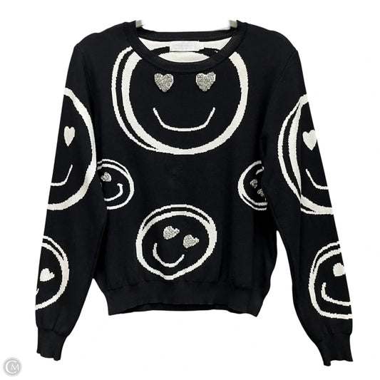 Sweater By Clothes Mentor In Black & White, Size: L
