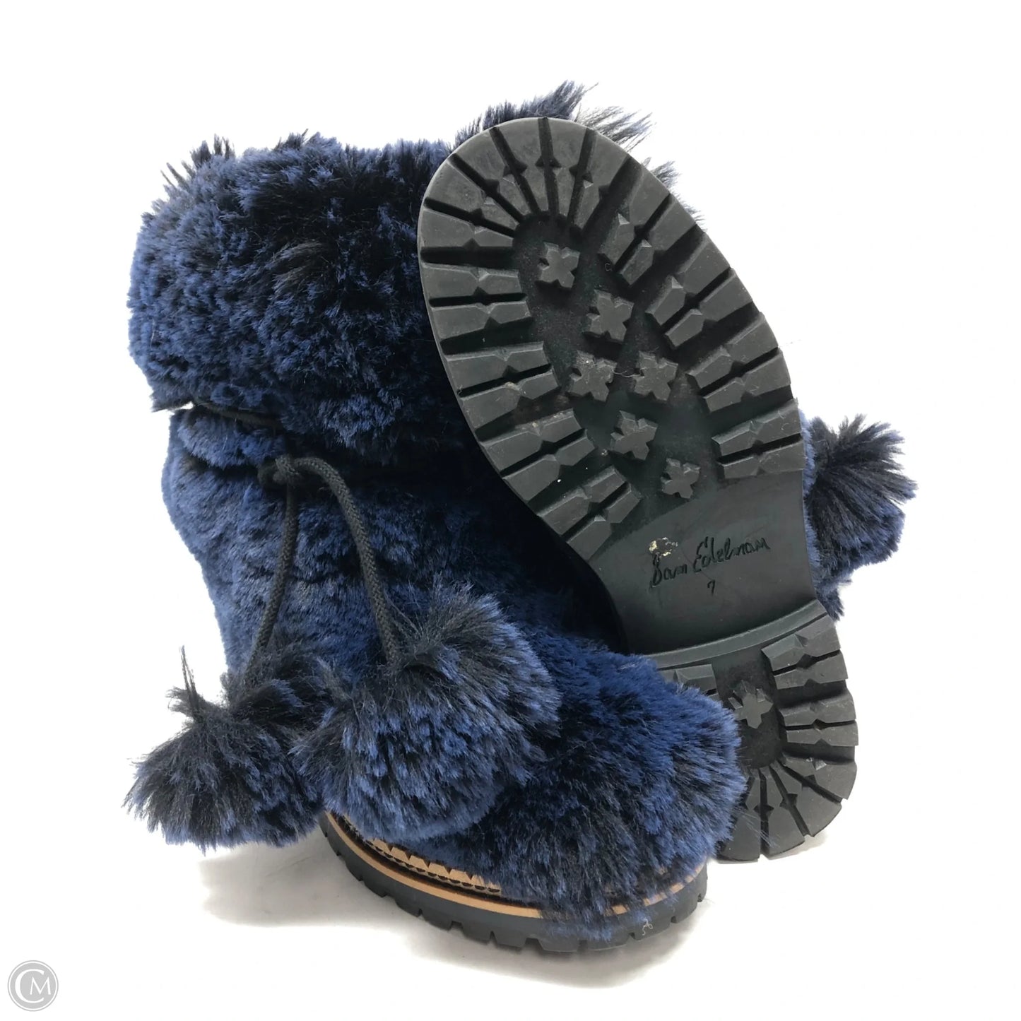 Boots Ankle Flats By Sam Edelman In Black & Blue, Size: 7