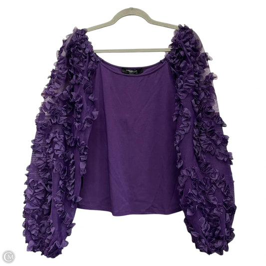 Blouse Long Sleeve By Marc New York In Purple, Size: M